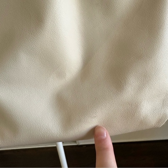 Vintage Handmade Off-white Ivory Leather Boho Tote Bag - Picture 7 of 7